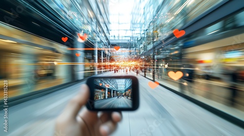 Capturing emotion in motion heartfelt moments in a modern mall urban environment perspective shift