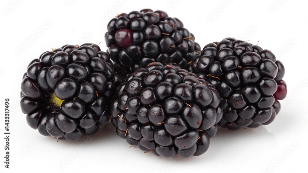 Ripe Blackberry collection isolated on a white background Ripe Blackberry collection isolated on a white background