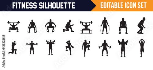 Athletic Silhouettes for Workout and Fitness Projects – Strength, Movement, and Cardio