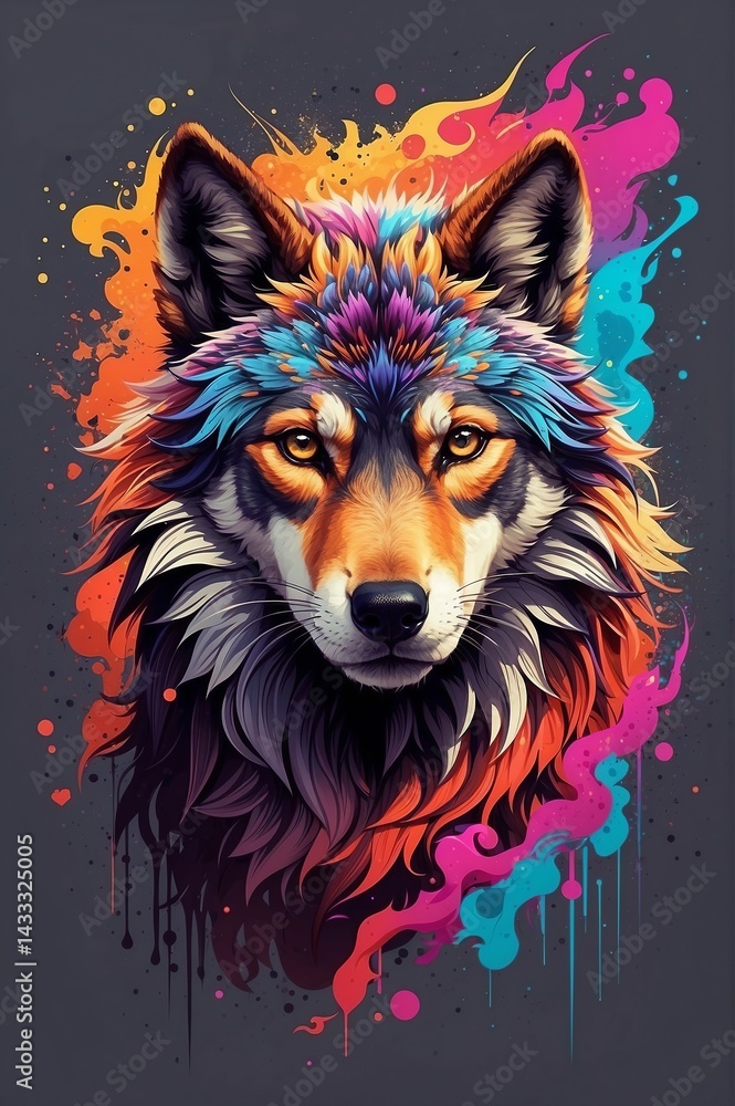 Fototapeta premium wolf head vector
