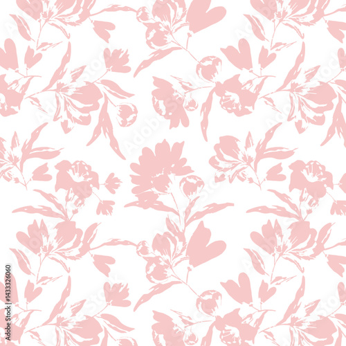 silhouette meadow flowers seamless pattern, Retro style design for fashion , fabric, web, wallpaper ,wrapping and all prints on vintage background
