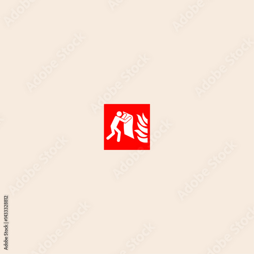 Fire Blanket Symbol icon flat vector design.
