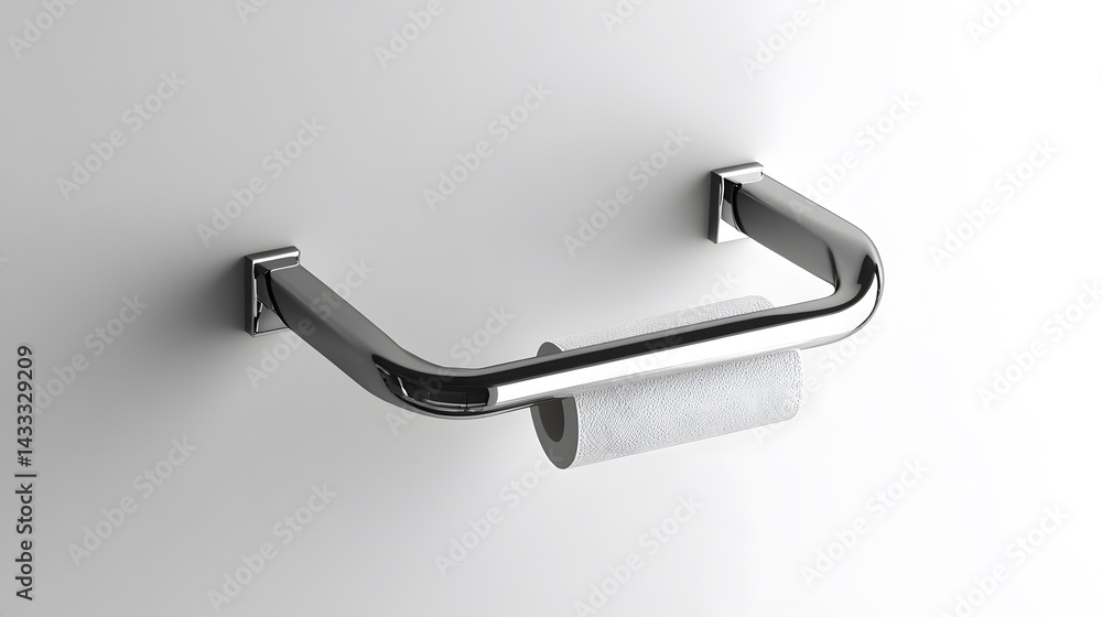 Chrome toilet paper holder with wallmounted. Chrome toilet paper holder with wallmounted.