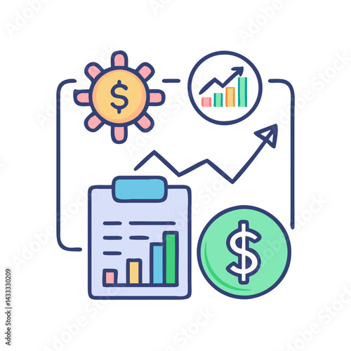 Finance Automation and Management Illustration for Business Success