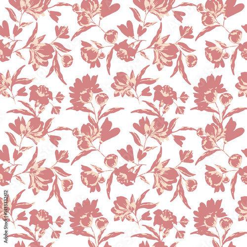Wallpaper Mural silhouette meadow flowers seamless pattern, Retro style design for fashion , fabric, web, wallpaper ,wrapping and all prints on vintage background
 Torontodigital.ca
