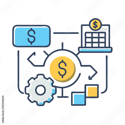 Financial process flow with machine learning and automation