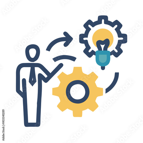 Business idea creation and problem solving conceptual illustration