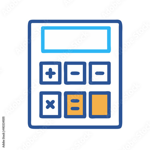 Colorful calculator icon isolated on black background