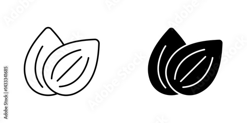 Almond icon vector illustration for web, ui designs