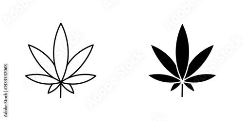 Cannabis leaf icon vector illustration for web, ui designs