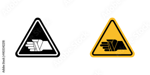 Chemical burns hazard signs vector illustration for web, ui designs
