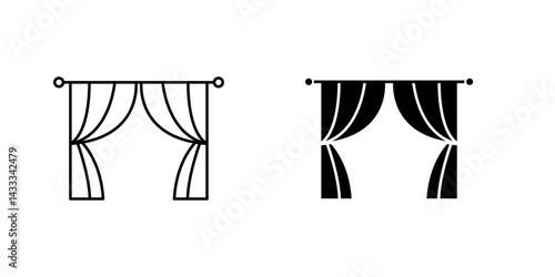 Curtain icon vector illustration for web, ui designs