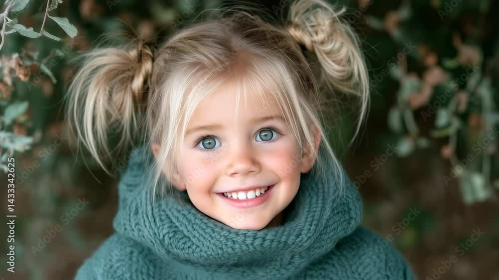 Happy and wondering cute little girl with blue eyes outdoor Happy and wondering cute little girl with blue eyes outdoor