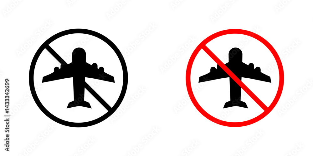 Dont fly signs vector illustration for web, ui designs Dont fly signs vector illustration for web, ui designs