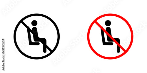 Do not sit signs vector illustration for web, ui designs