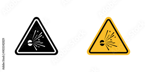 Explosive materials hazard signs vector illustration for web, ui designs
