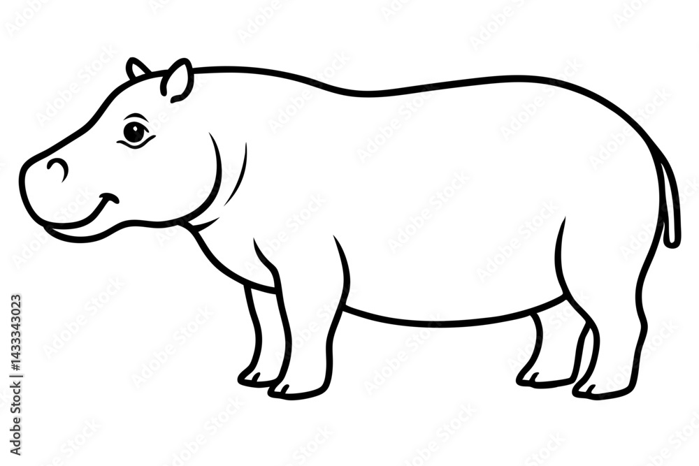 Minimalist Hippo Line Art Minimalist Hippo Line Art