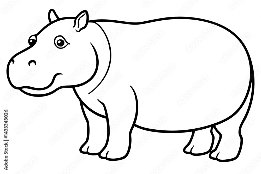 Minimalist Hippo Line Art Minimalist Hippo Line Art