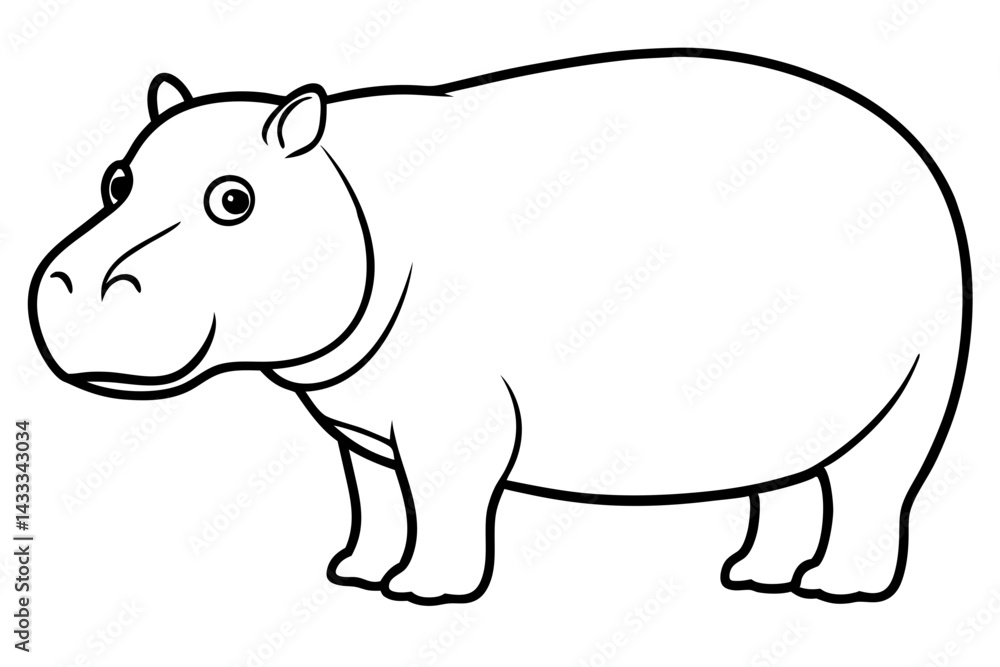 Minimalist Hippo Line Art Minimalist Hippo Line Art