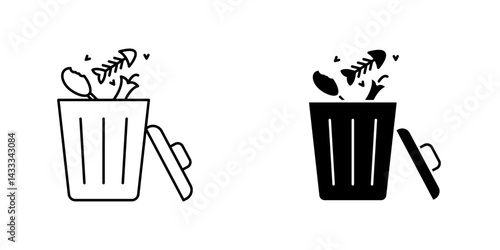 Food waste icon vector illustration for web, ui designs