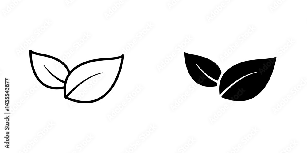 Naklejka premium Leafs icon vector illustration for web, ui designs