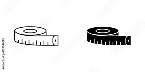 Measuring tape icon vector illustration for web, ui designs