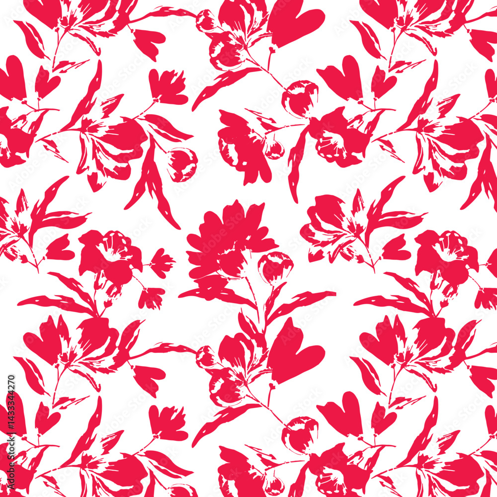 silhouette meadow flowers seamless pattern, Retro style design for fashion , fabric, web, wallpaper ,wrapping and all prints on vintage background
