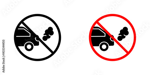 No exhaust gases signs vector illustration for web, ui designs