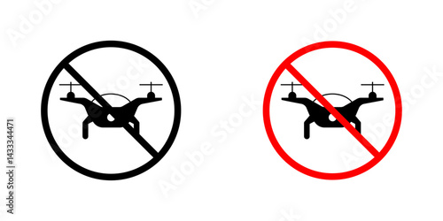 No fly drones signs vector illustration for web, ui designs