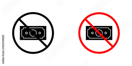 No money sign vector illustration for web, ui designs