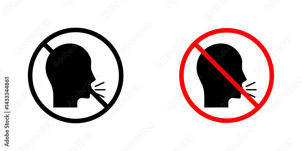 No talking signs vector illustration for web, ui designs
