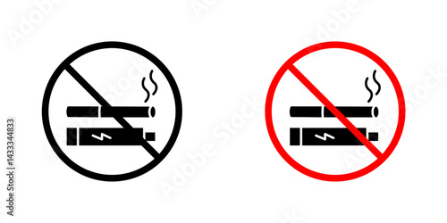No smoking including electronic cigarettes signs vector illustration for web, ui designs