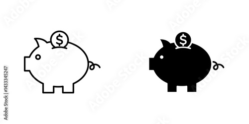 Piggy bank vector illustration for web, ui designs