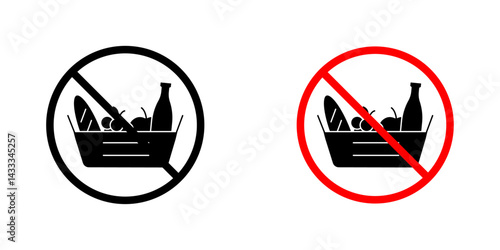 Picnics are prohibited signs vector illustration for web, ui designs