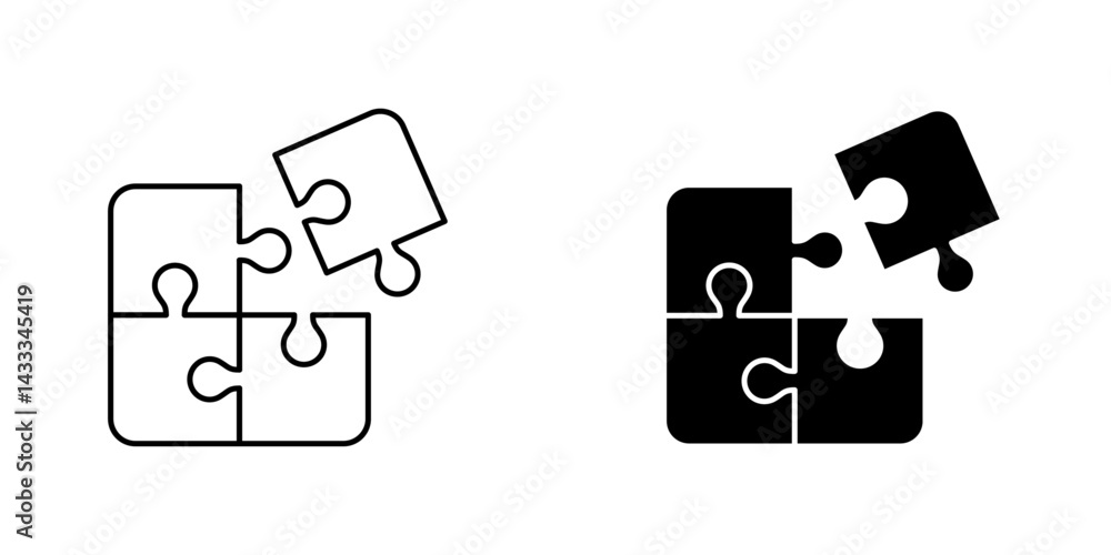 Puzzle icon vector illustration for web, ui designs