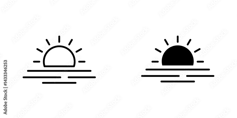 Fototapeta premium Sunrise icon vector illustration for web, ui designs