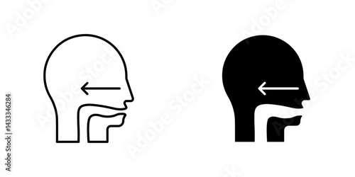 Swallowing reflex icon vector illustration for web, ui designs