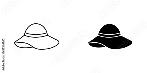 Woman hat icon vector illustration for web, ui designs