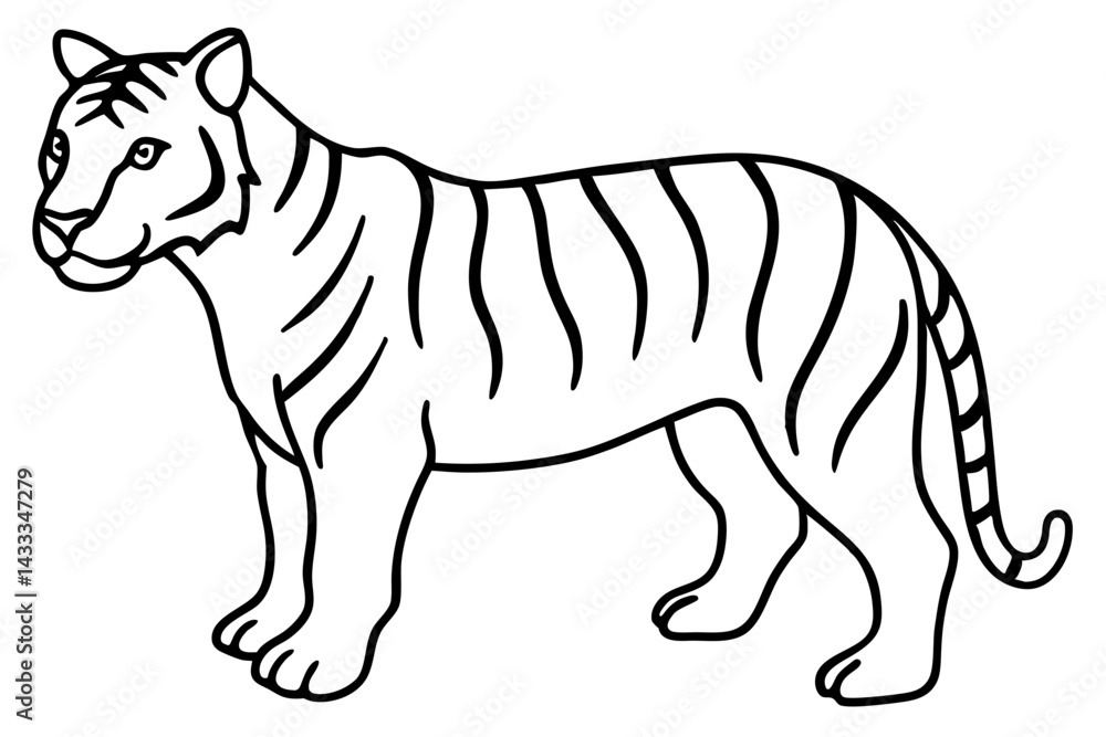 Minimalist Tiger Vector Minimalist Tiger Vector