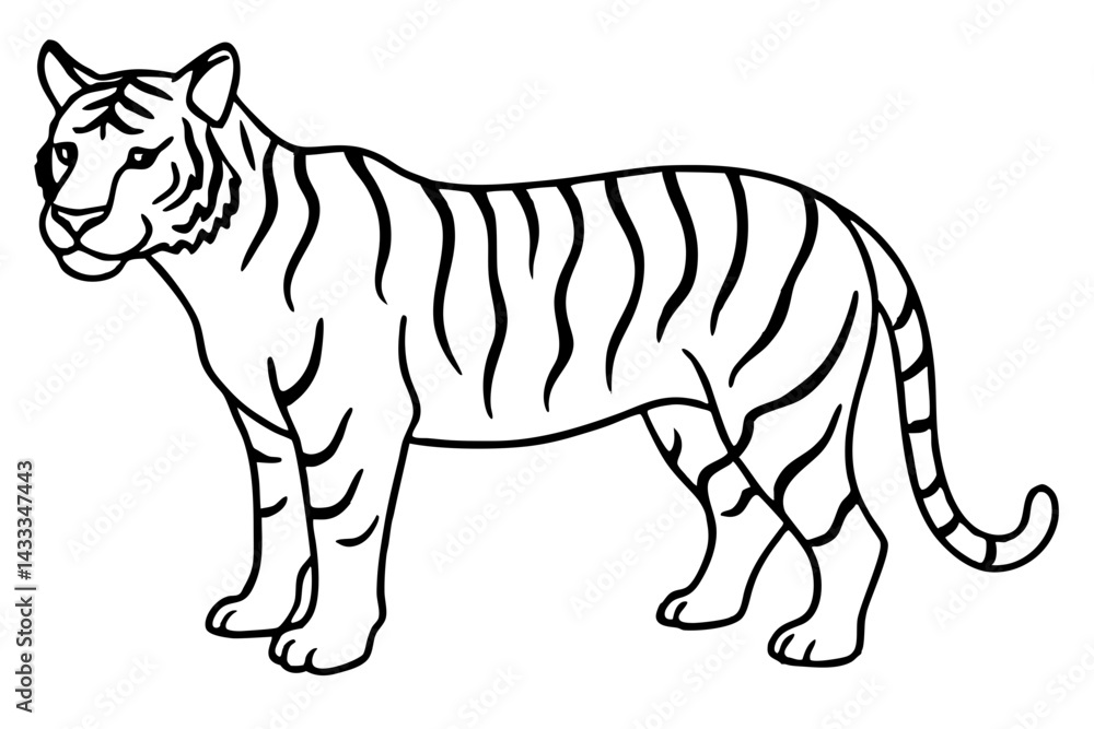 Obraz premium Minimalist Tiger Vector