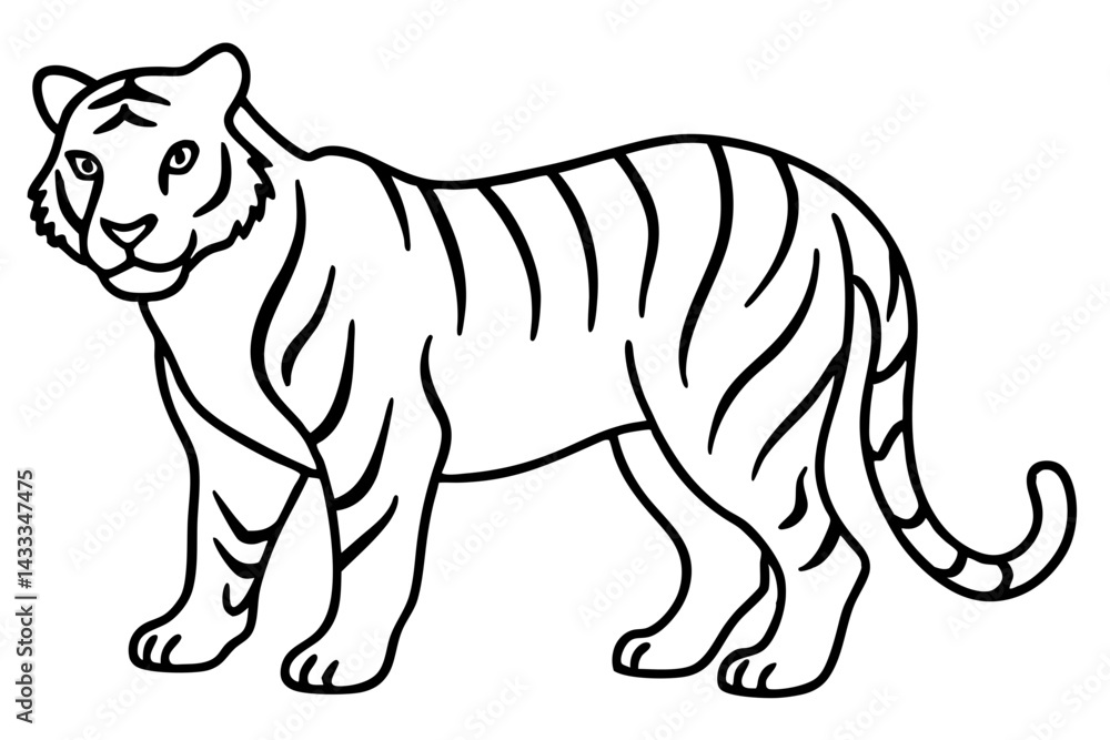 Obraz premium Minimalist Tiger Vector