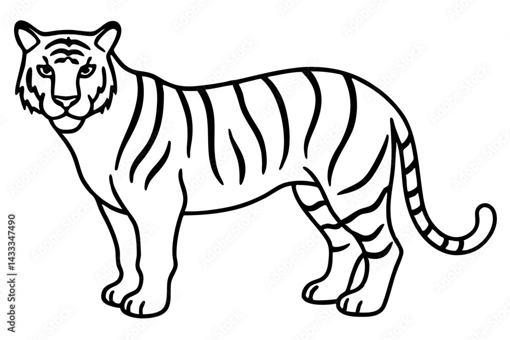 Fototapeta premium Minimalist Tiger Vector