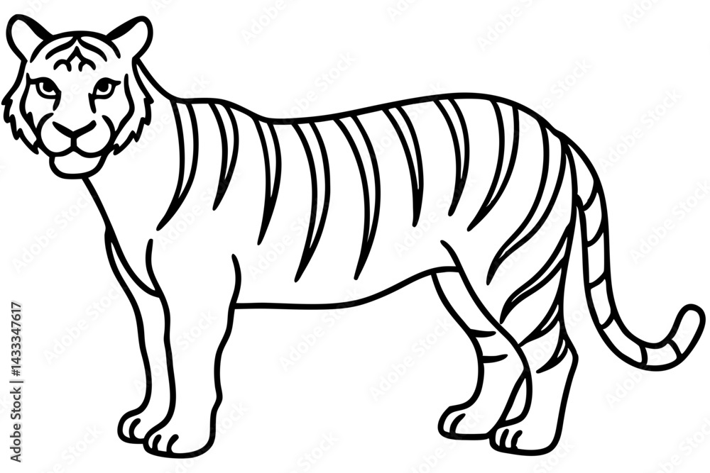 Fototapeta premium Minimalist Tiger Vector