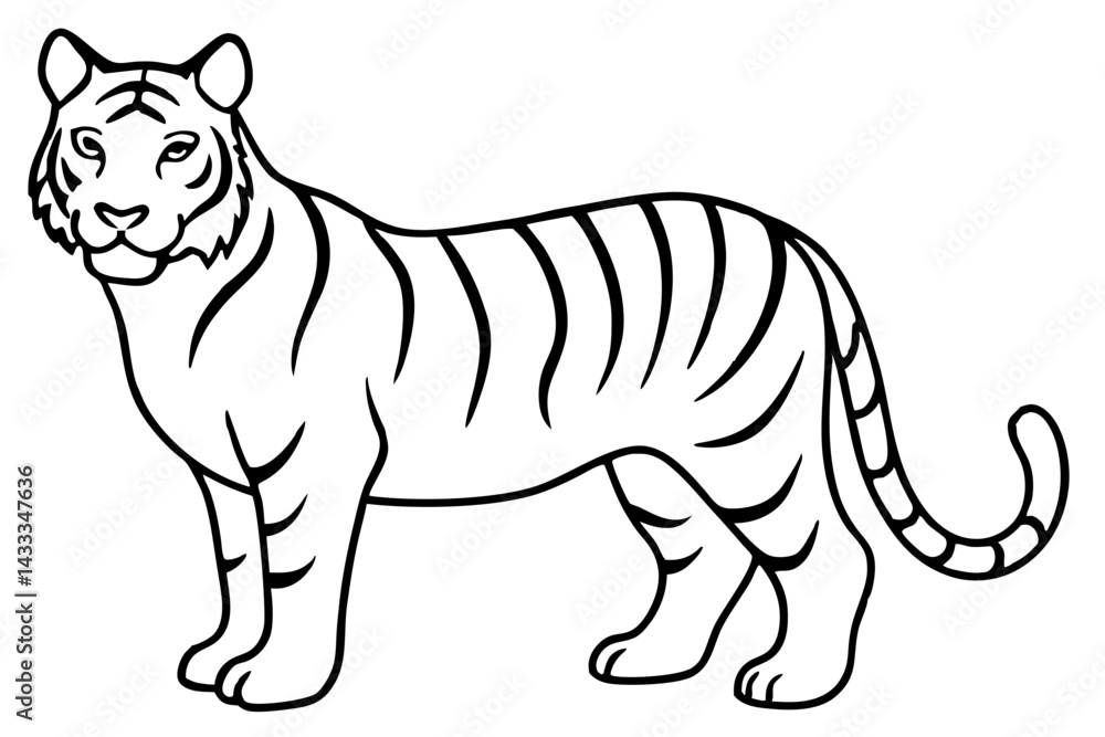 Obraz premium Minimalist Tiger Vector