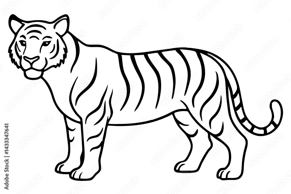 Obraz premium Minimalist Tiger Vector