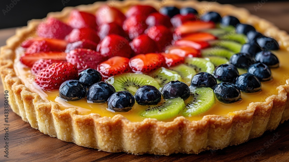 Colorful fruit tart with lemon curd Colorful fruit tart with lemon curd