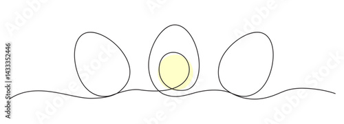 Obraz na płótnie Single line egg, hand drawn continuous one line The Easter symbol, minimalist one line art eggs w salonie