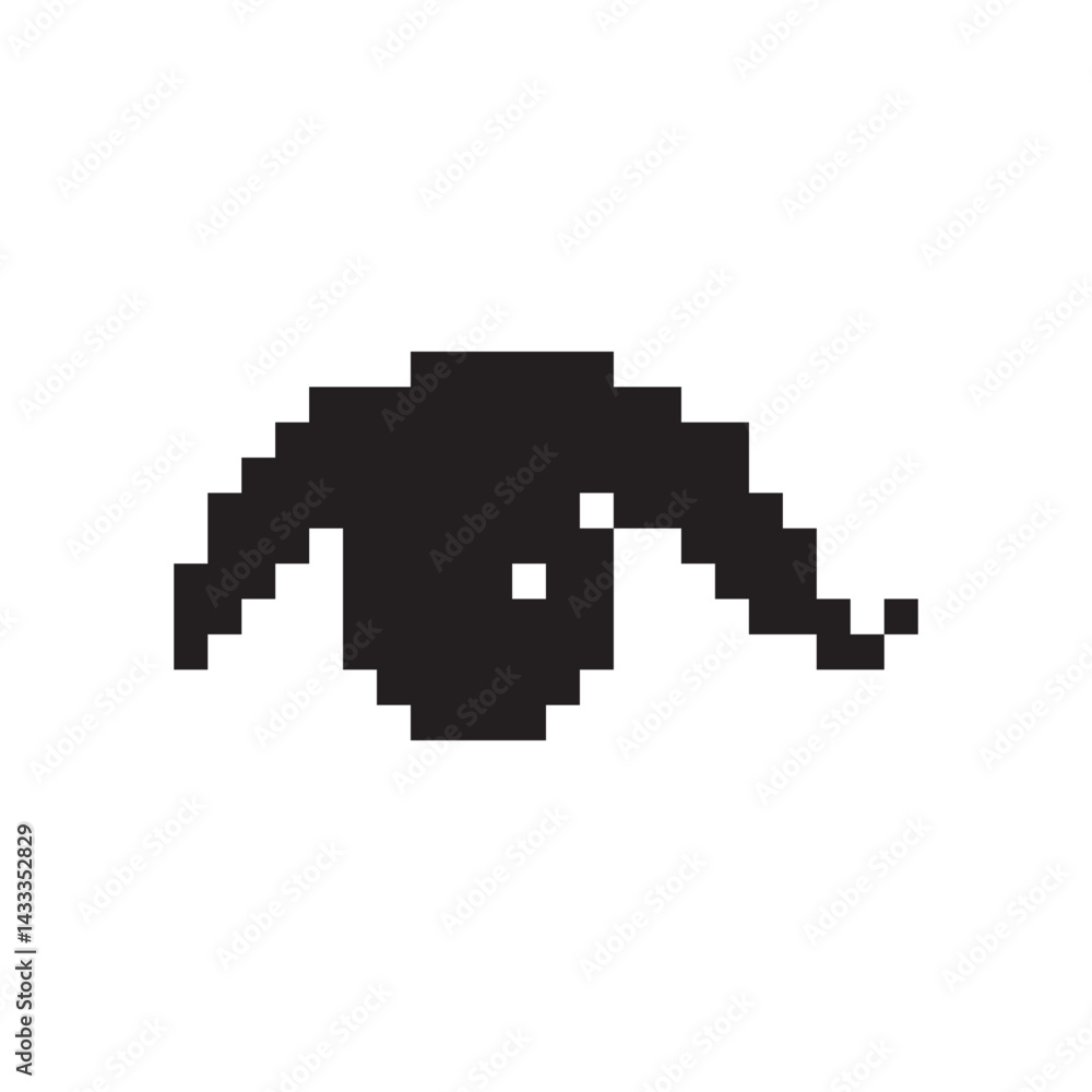 Pixel art eye icon, 8 bit retro style human eyeball, simple computing see symbol