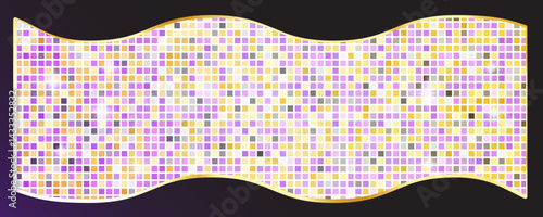 Obraz na płótnie Disco ball pattern. Disco party glitter pink metal background, sparkle mosaic tile w salonie