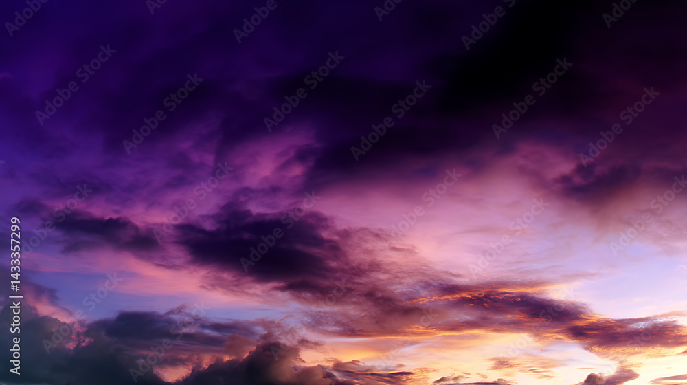 The sky is purple and cloudy The sky is purple and cloudy